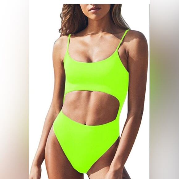 Meyeeka Bathingsuit Womens Size Small Neon Sexy Monokini One Piece Summer NEW - Picture 7 of 7